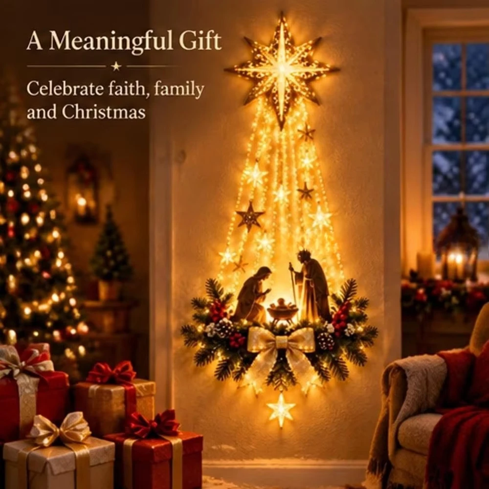 Lighting Decoration Ideas - Decoración de Pared de Nacimiento Iluminada