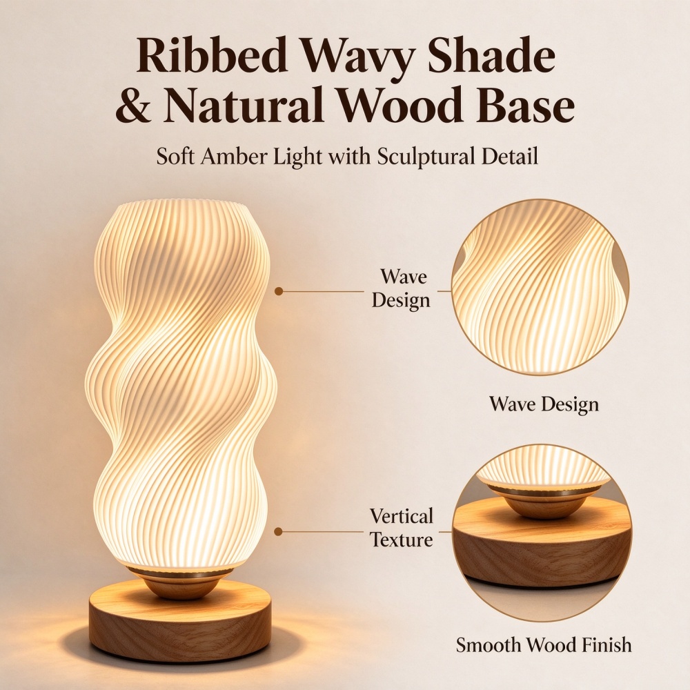Lámpara de noche con textura d - Lighting Decor Bedroom reseña y precio