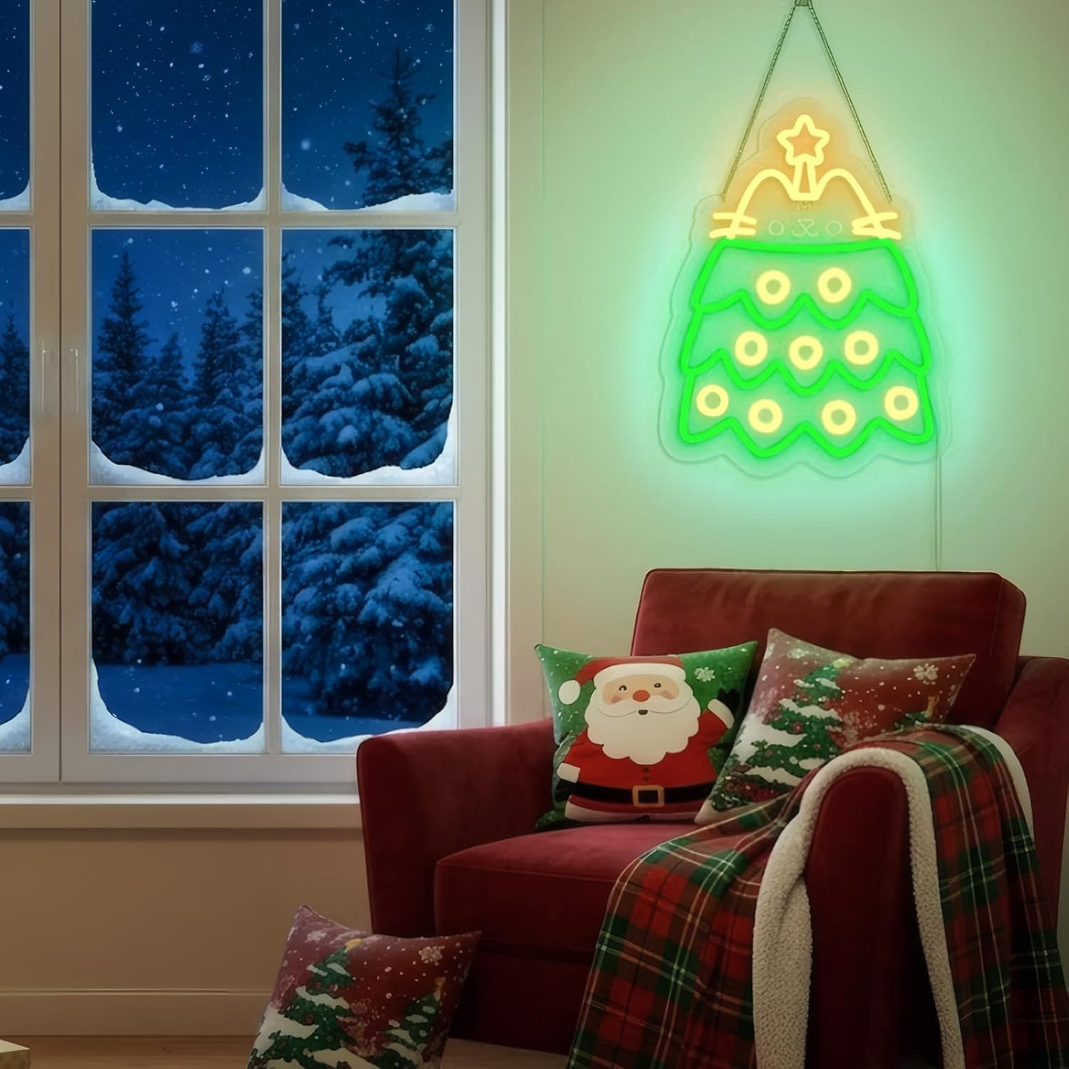 Letrero de neón LED con forma  - Lighting Christmas Decor reseña y precio