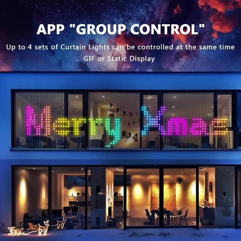 Juego de luces de cortina pers - Lighting Christmas Decor reseña y precio