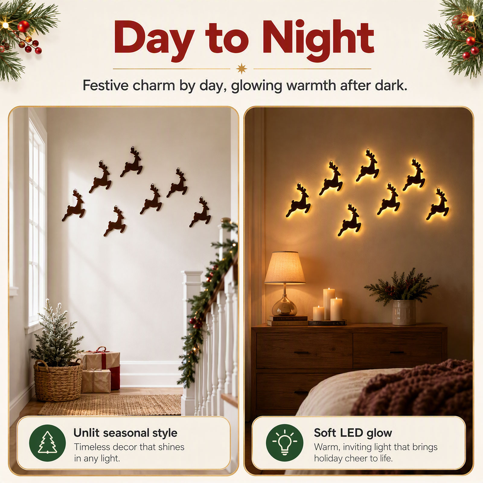 7 piezas de decoración navideñ - Lighting Christmas Decor reseña y precio